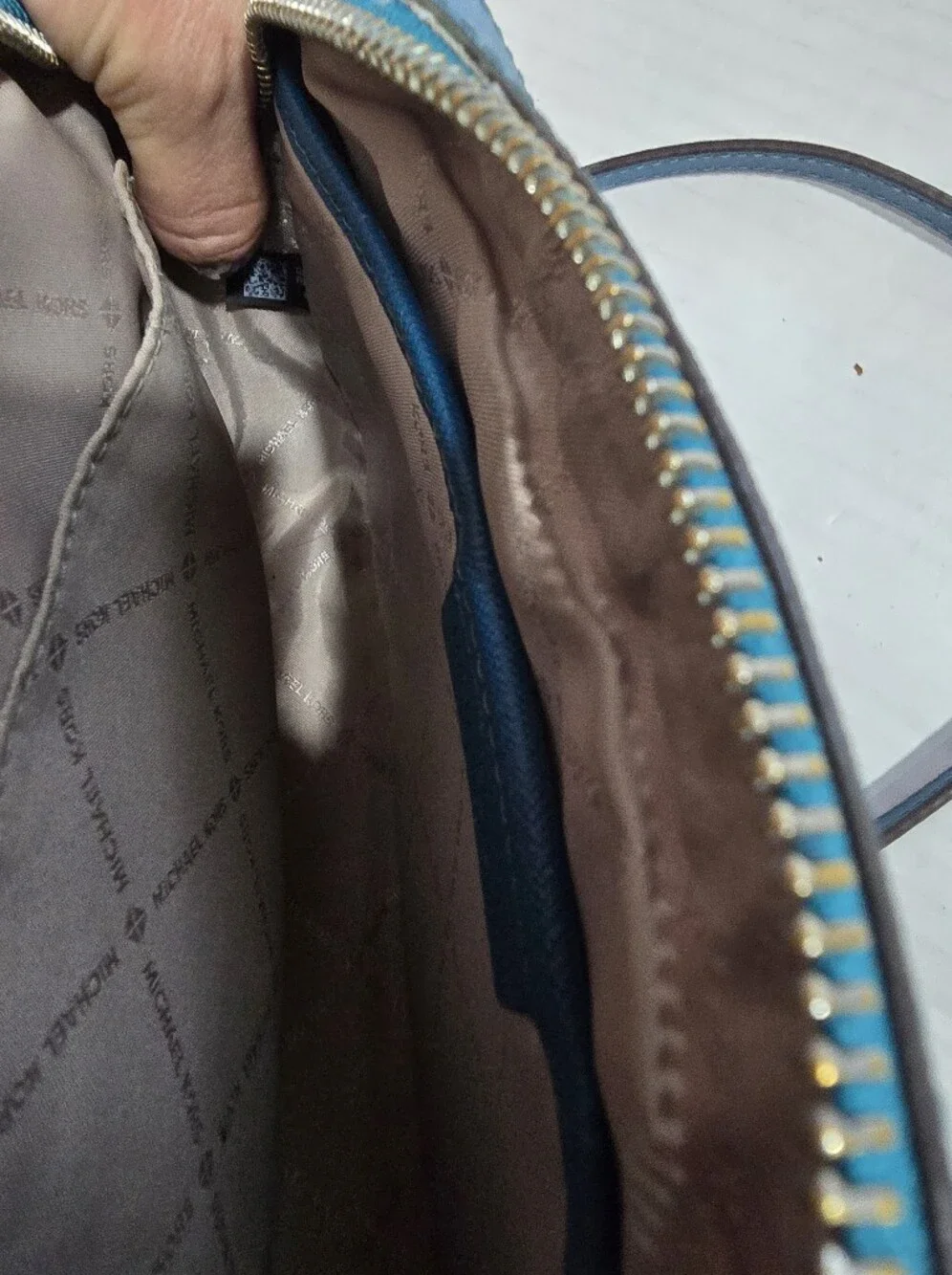 Michael Kors Jet Set Teal Blue Saffiano Leather Crossbody Bag